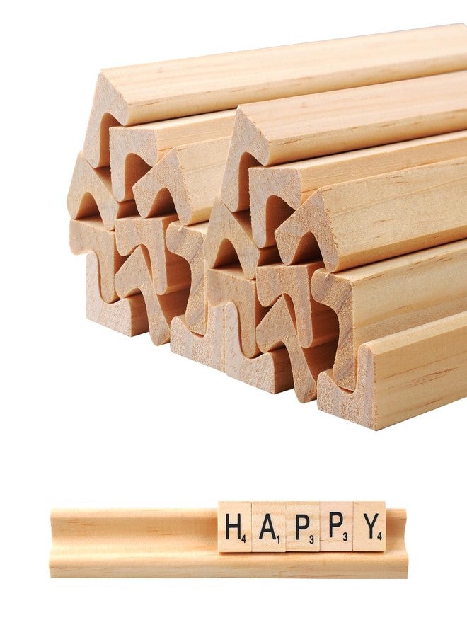 Plzoslly 20 Pack Wooden Tile Holders Letter Replacement Racks, Wooden Letter Trays Word Trays for Crafts, Game Stands and Wood Tile Game - Image 1